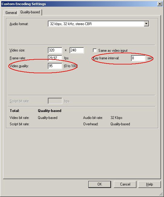LEAD H.264 Encoder property page