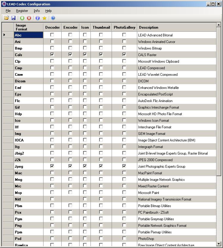 Note: Choosing Register->Register LeadCodec.dll will also save your changes 