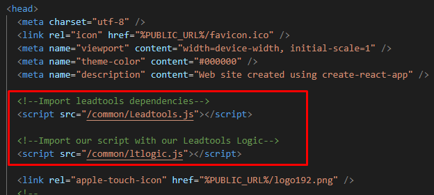 Dependencies script tags