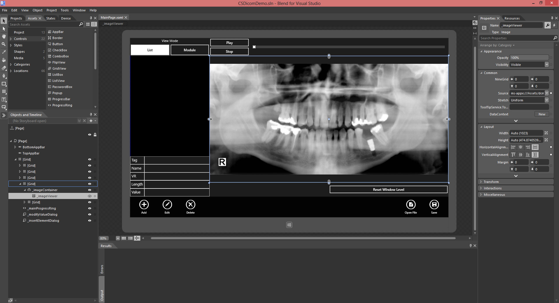 LEADTOOLS WinRT Viewer in Expression Blend