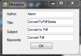 Filled In Metadata Dialog