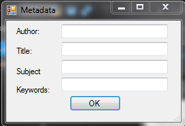 Metadata Dialog