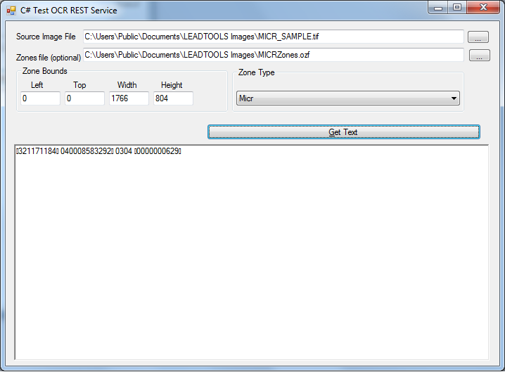 Testing MICR Web Service