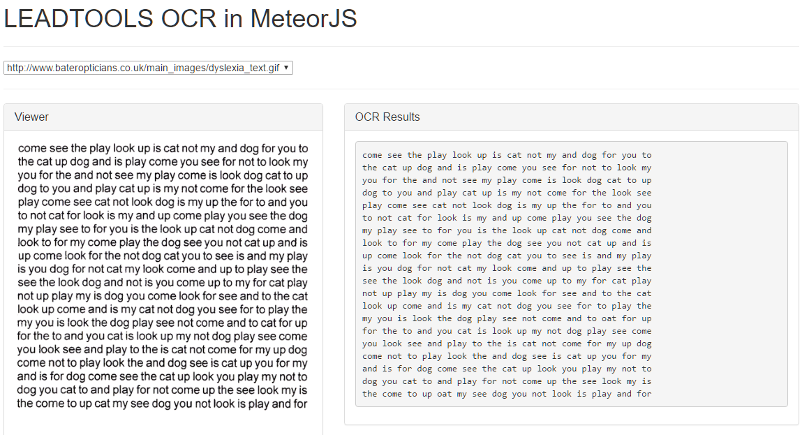 OCR MeteorJS Screenshot