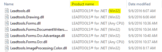 Windows Explorer - Product Name Column
