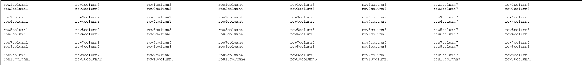 full table example