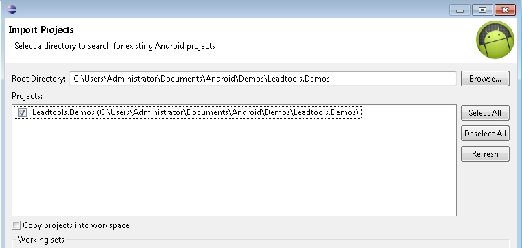 Selecting Root Directory