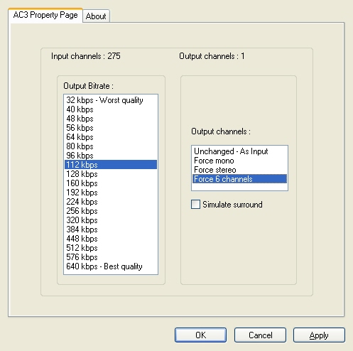 LEAD AC3 Encoder property page