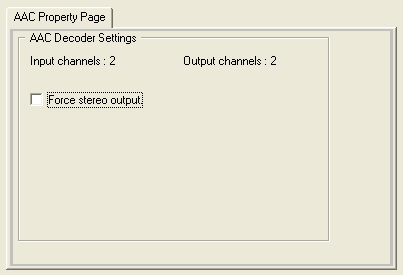 LEAD AAC Decoder property page