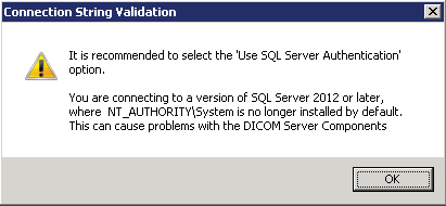 Connection String Validation Message Box