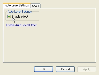 LEAD Video Auto Level Filter User Interface LEAD Video Auto Level Filter property page