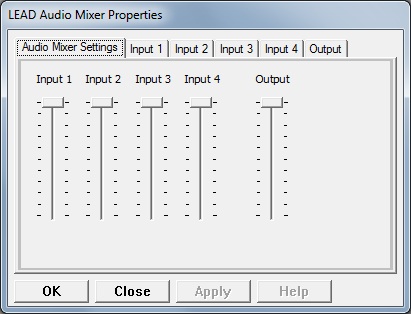 LEAD Audio Mixer Filter User Interface LEAD Audio Mixer Filter property page