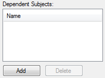 Add Subjects Dependent Subject