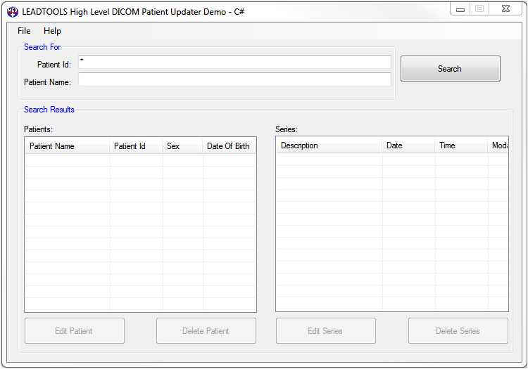 Patient Updater Main Window Patient Updater Main Window