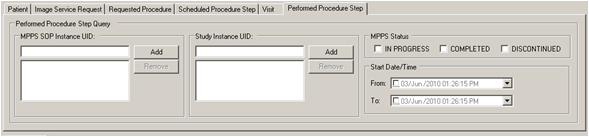 Performed Procedure Step Tab Performed Procedure Step Tab