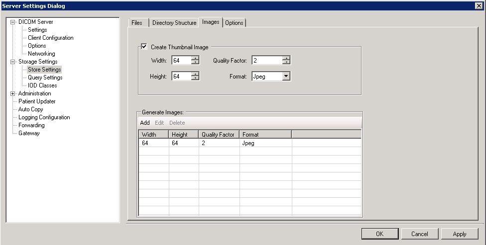Storage Server Storage Images Tab Storage Server Storage Images Tab