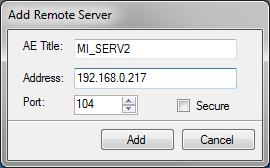 Storage Server Gateway Add Remote Server Dialog Storage Server Gateway Add Remote Server Dialog