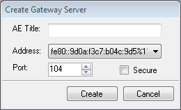 Storage Server Create Gateway Dialog Storage Server Create Gateway Dialog