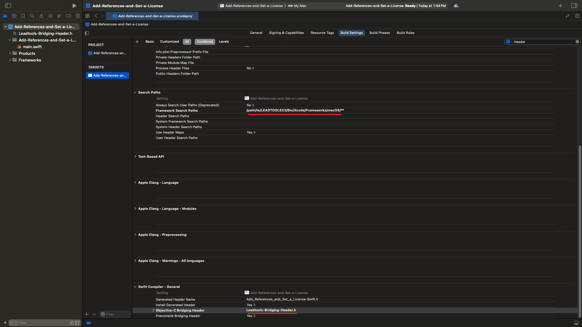 Screenshot of the completed Build Settings. Screenshot of the completed Build Settings.