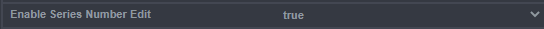 Enable Series Number Edit