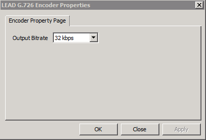 LEAD G.726 Encoder Properties