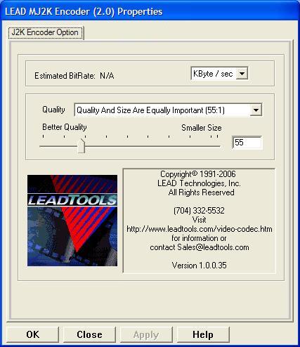 LEAD MJ2K Encoder  | 2.0</div> Properties