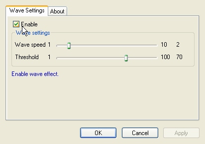 Video EFX Wave Filter property page