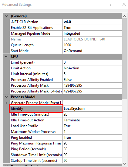 Advanced Settings - Identity