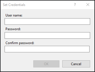 Set Credentials Dialog Box