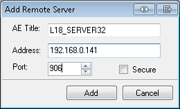 Add Remote Server Dialog for Storage Server 2.0