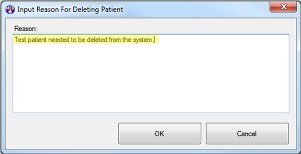 Patient Updater Delete Patient Reason