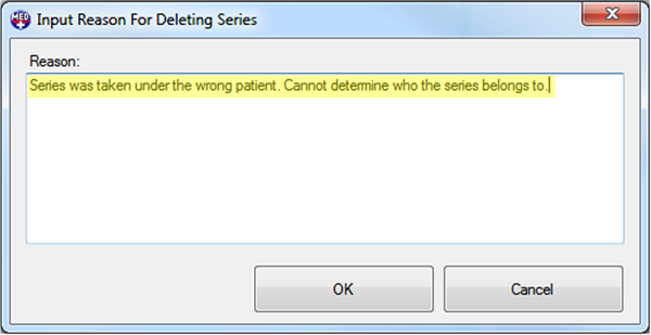 Patient Updater Delete Series Reason