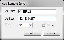 Storage Server Gateway Add Remote Server Dialog