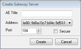 Storage Server Create Gateway Dialog