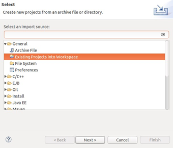Existing Projects into Workspace