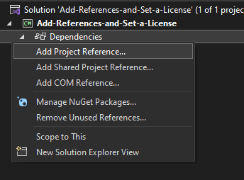 Adding Project Reference