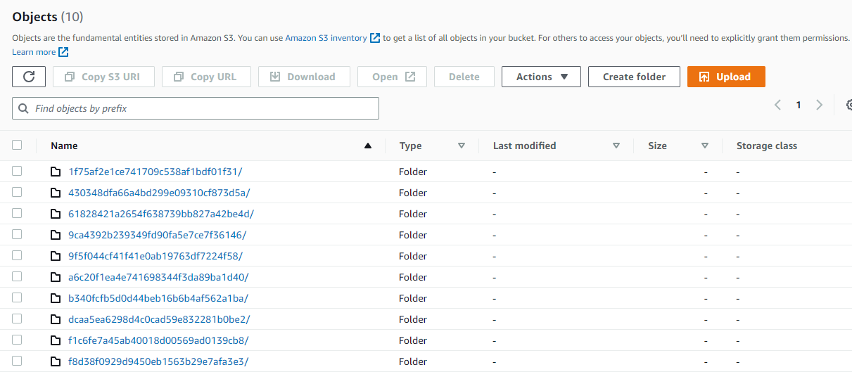 Example of the Base Directory for a S3 Bucket Cache