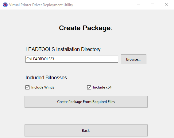 Use the Browse button and select the root to the LEADTOOLS SDK installation