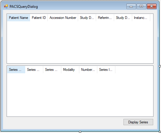 PACS Query Dialog Controls