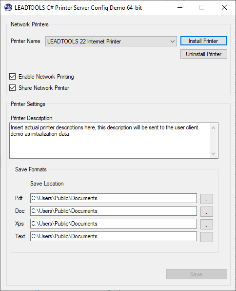 Printer Server Config