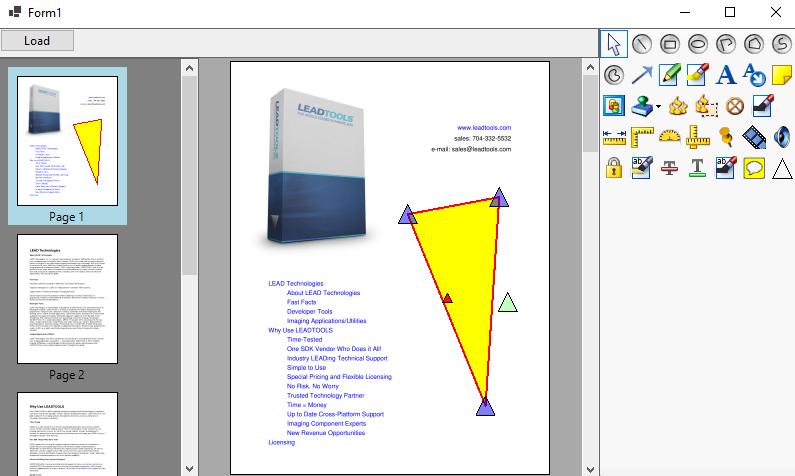 Drawing triangle annotation with custom thumb point style