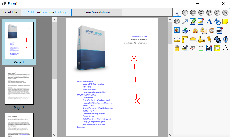 DocumentViewer showing triangle annotation drawn on an Document