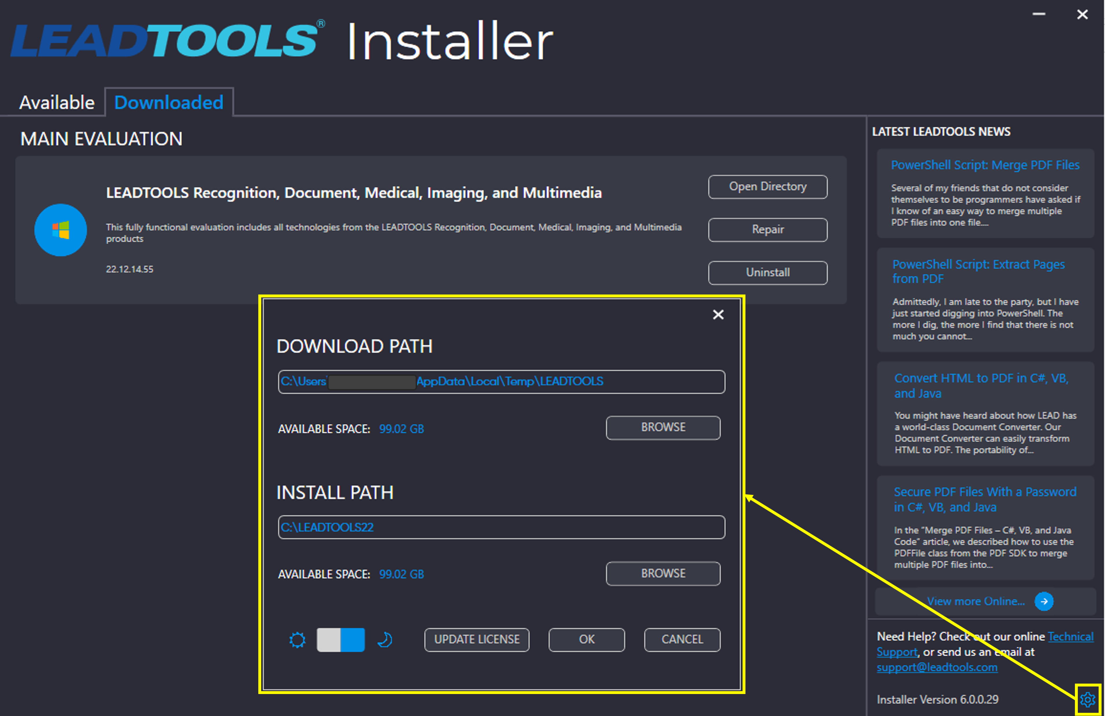 LEADTOOLS Installer Preference Settings