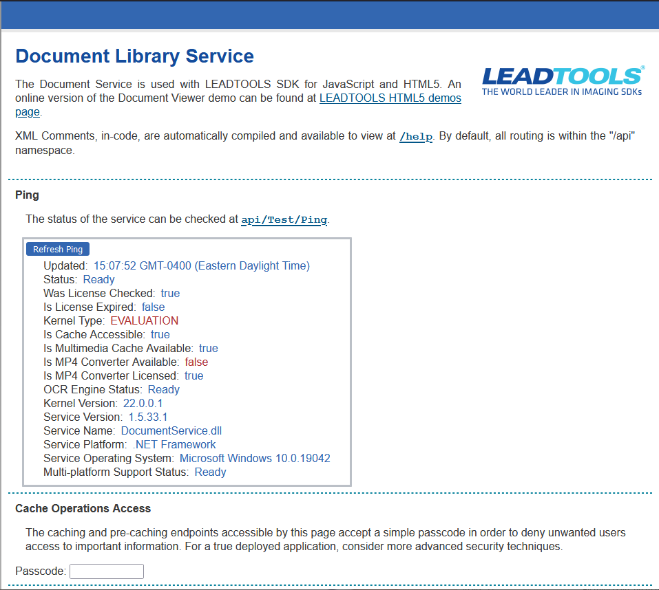 Document service index running page