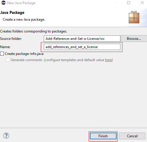 Create a new java package and name it
