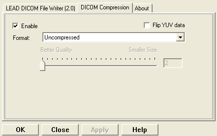 DICOM Compression Tab