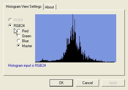 Video Histogram View Filter property page