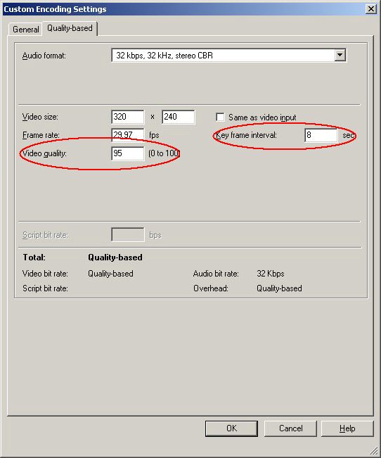 LEAD H264 Encoder property page