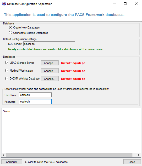 DataBase Config Application