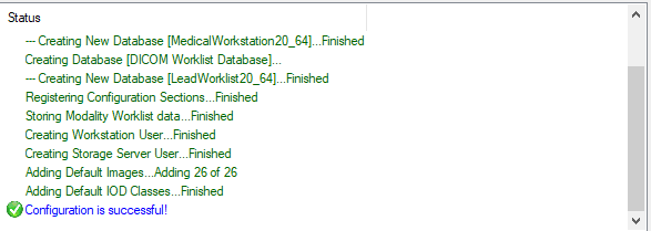 DataBase Config Status